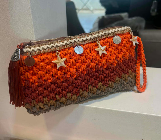 Ombre Crochet Pouch with Wrist Strap