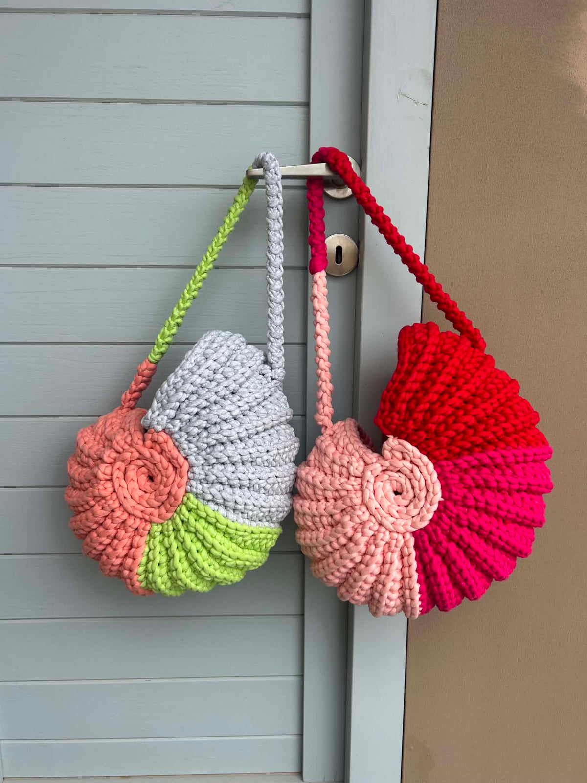 Pink Shell Crochet Bag