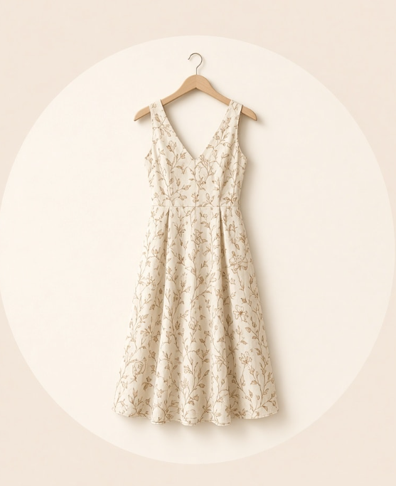 Vila Mid-length Ikat Print Dress