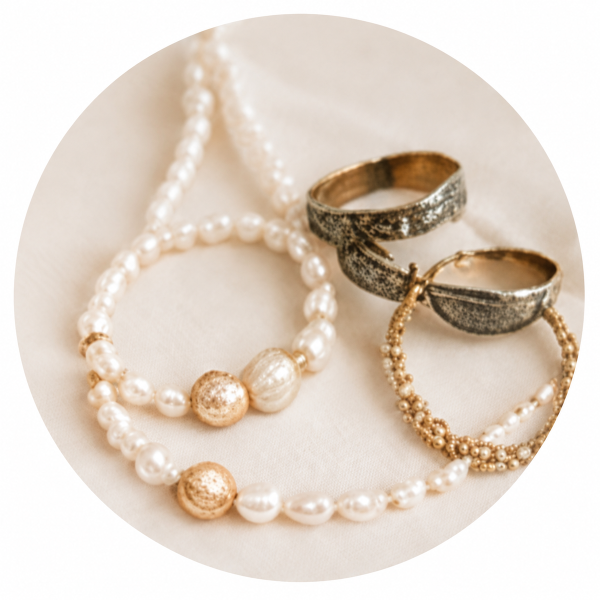 Gold Wrapped Double Disc Drop Earrings