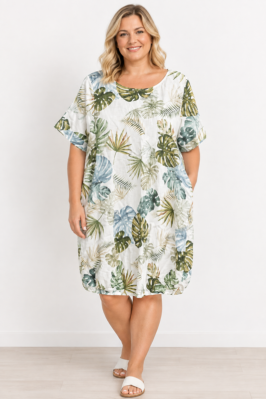 1978 Millenovecentosettantotto Botanical Print Linen Dress