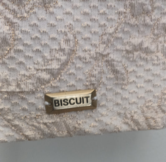 Biscuit Crystal & Pearl Embellished Jacquard Shift Dress — Cream, Size 4, Like New
