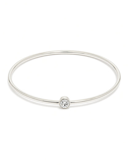 Silver Diamante Centre Bangle — New, Crystal Shimmer, Wrist Stack Jewellery