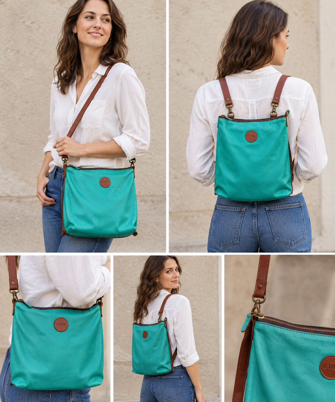 EtrA Leather convertible bag