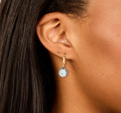 Mixed Metal Plated Cubic Zirconia Huggie Drop Earrings — New, Day to Night