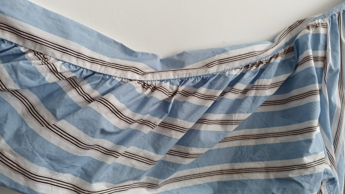 Maje Lavia Blue Striped Oversized Ruched Long Sleeves Top Size 1