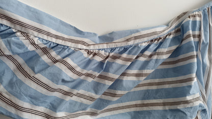 Maje Lavia Blue Striped Oversized Ruched Long Sleeves Top Size 1