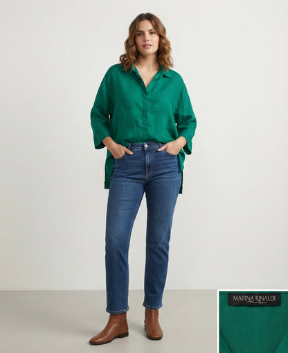 Marina Rinaldi Green Linen Shirt