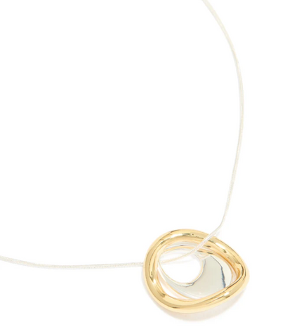 Organic Shape Pendant Necklace.