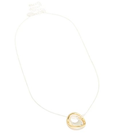 Organic Shape Pendant Necklace.