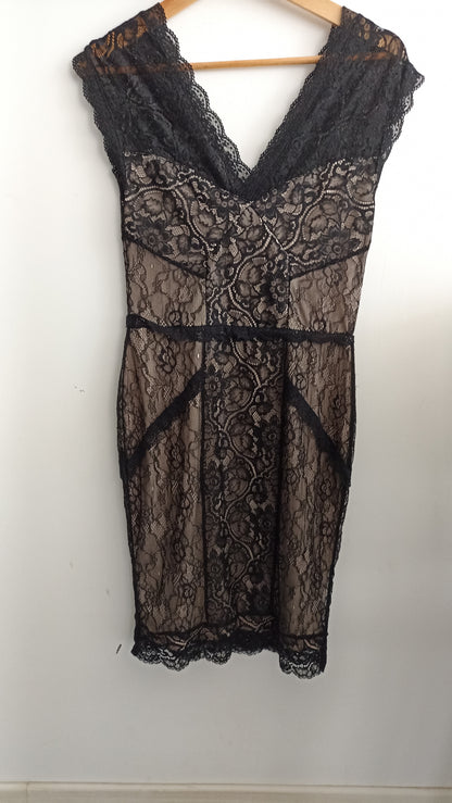 Oasis Lace Overlay Dress XS