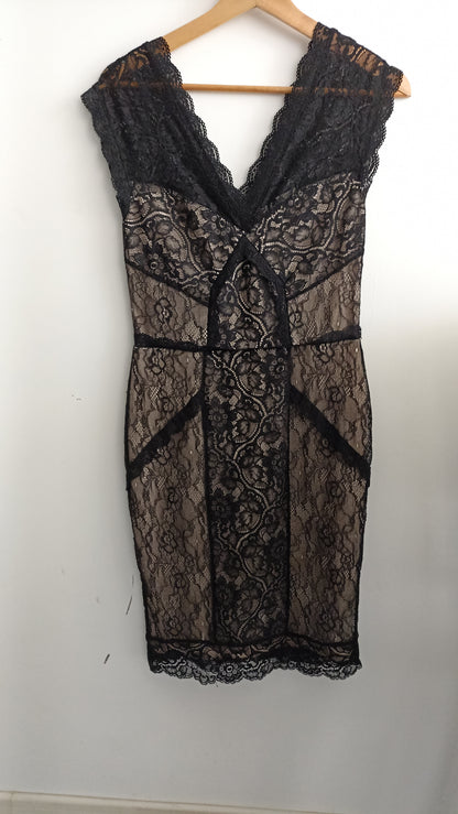Oasis Lace Overlay Dress XS