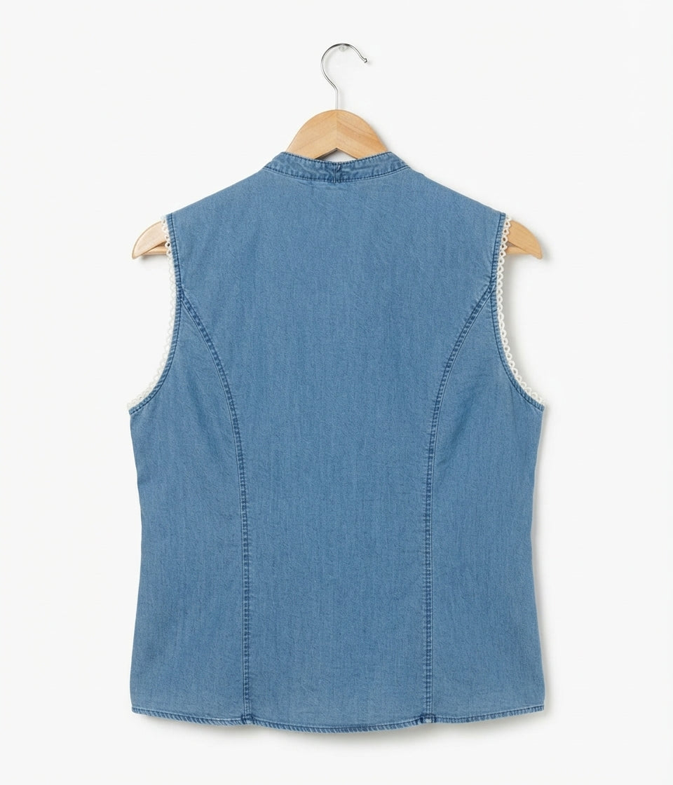 Pennyblack Denim Blue Sleeveless Top