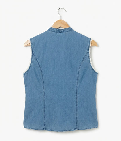 Pennyblack Denim Blue Sleeveless Top