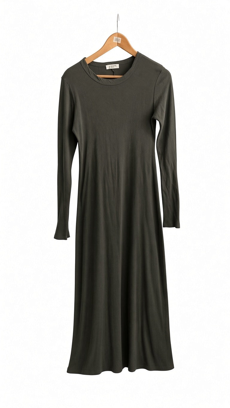 Alter Made Cotton Rib Dress in Olive