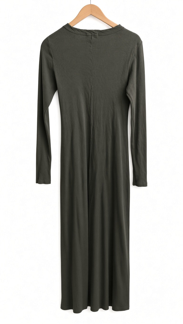 Alter Made Cotton Rib Dress in Olive