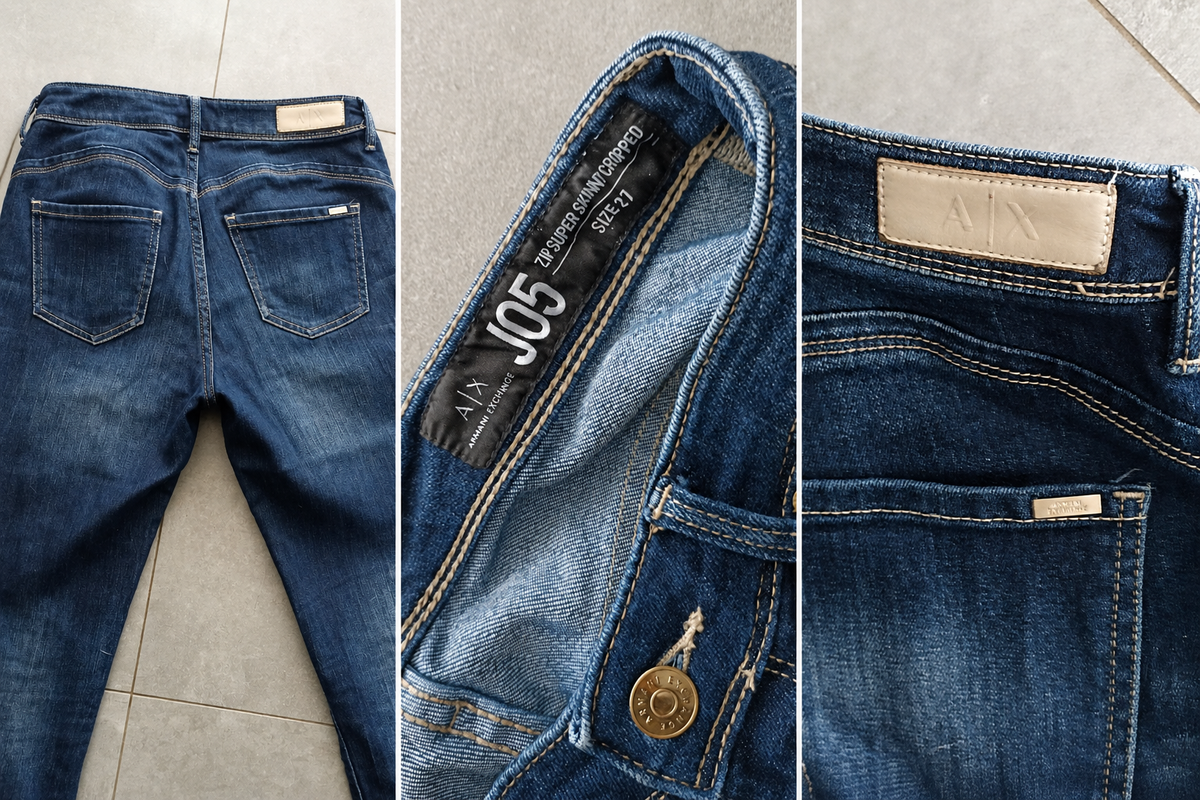 Armani Exchange J05 Zip Super Skinny Cropped Jeans