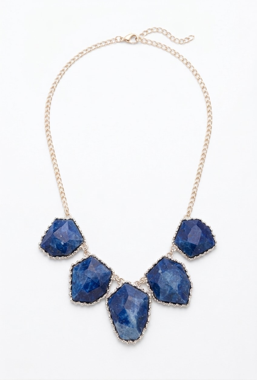 Blue Stone Statement Necklace