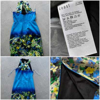 Coast Blue Cotton Halter Neck Dress