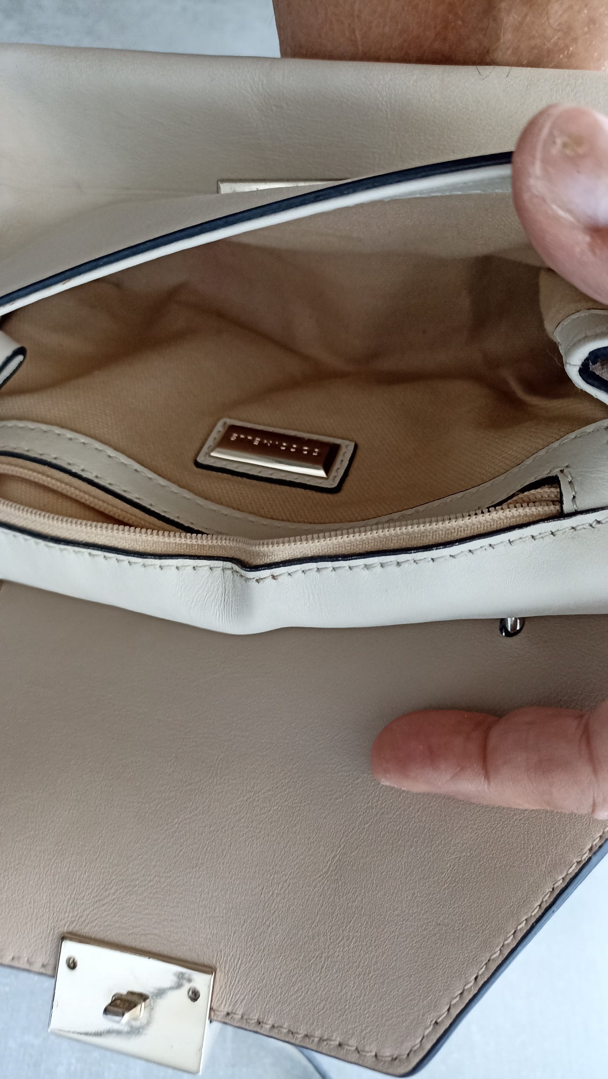 Coccinelle Beige Two-Tone Crossbody