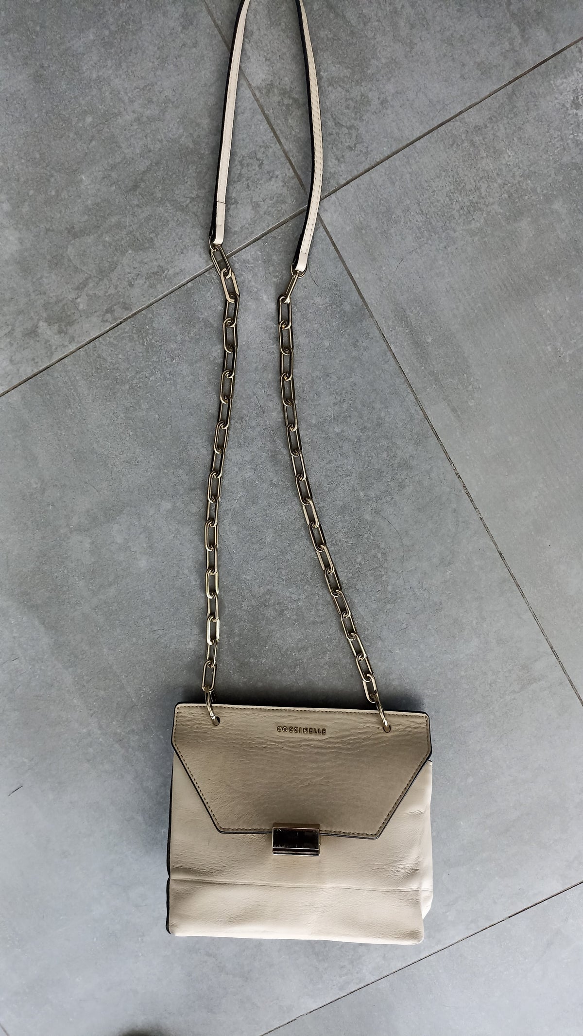 Coccinelle Beige Two-Tone Crossbody