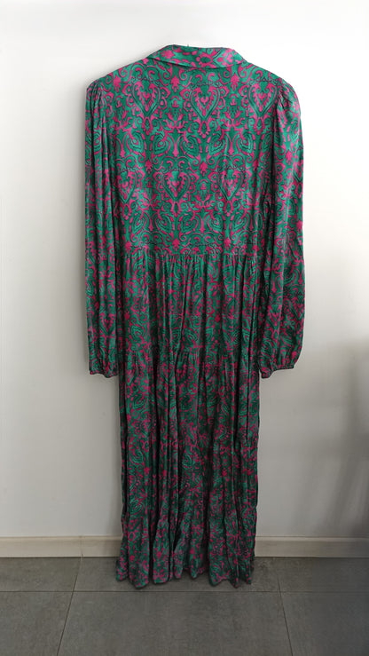 Crep Button-Down Maxi Dress