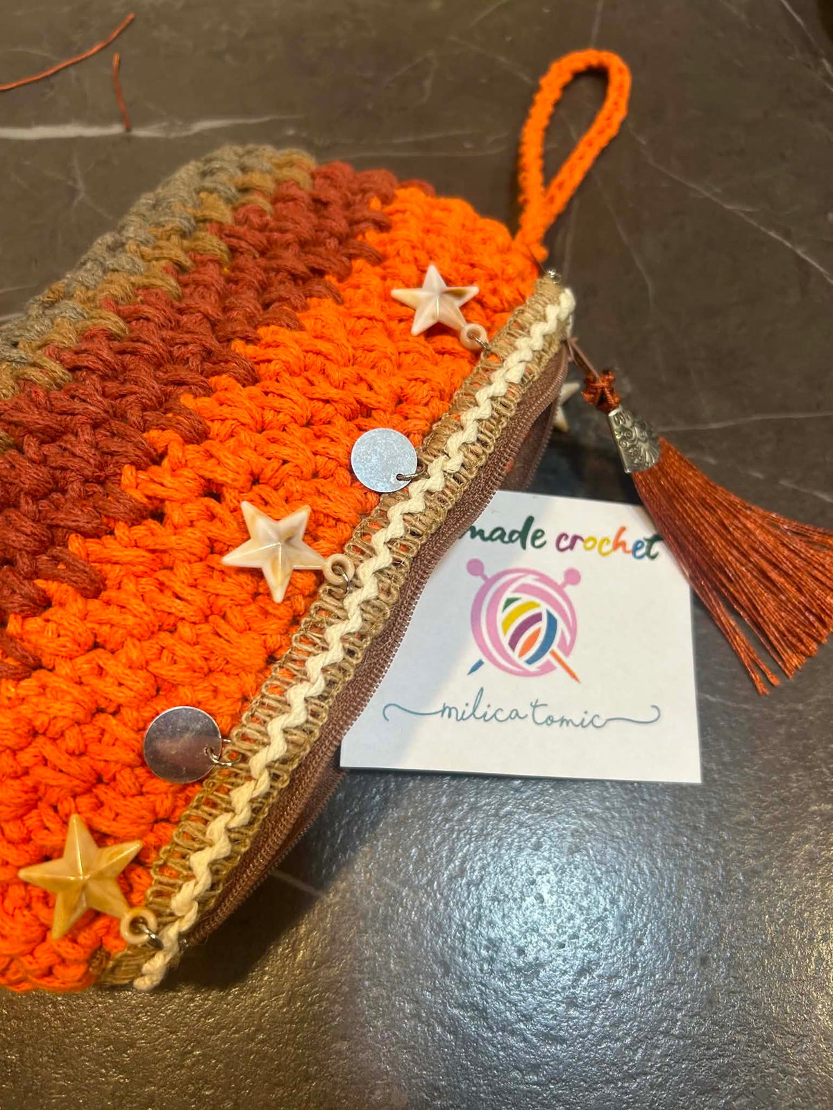 Ombre Crochet Pouch with Wrist Strap