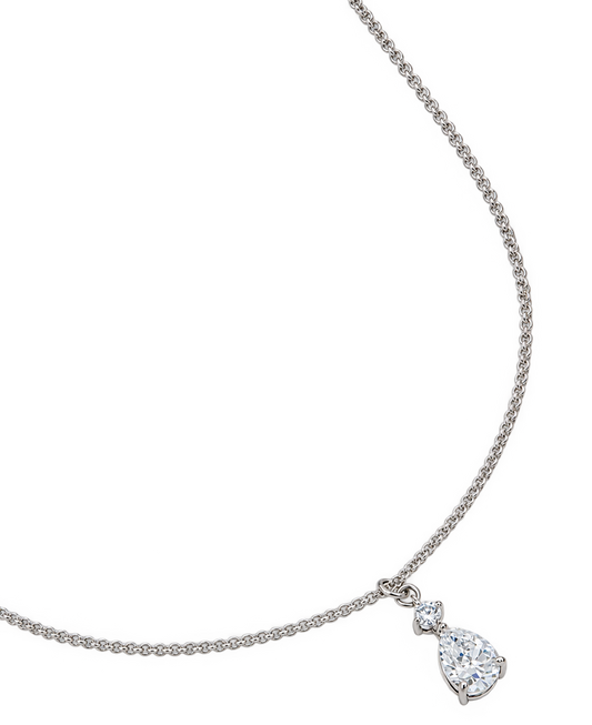 Waterproof CZ Pear Pendant Necklace