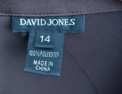 David Jones Satin Blouse in Chocolate Brown