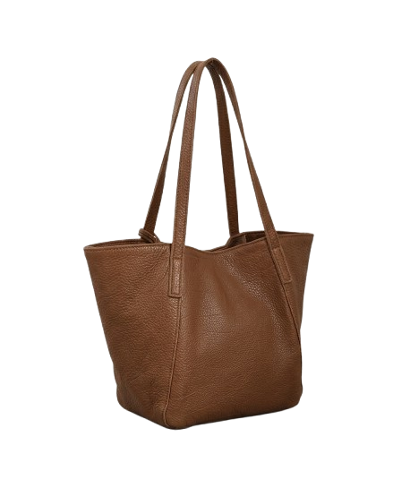 Italian Leather Bucket Bag — Soft Brown