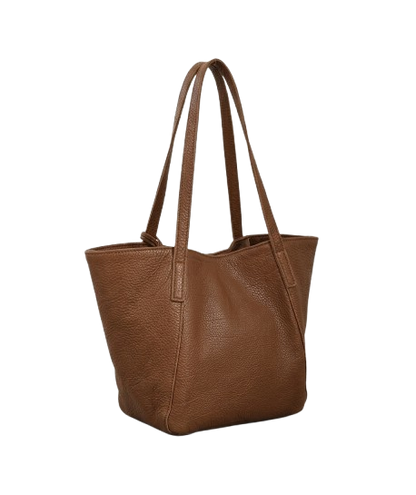 Italian Leather Bucket Bag — Soft Brown