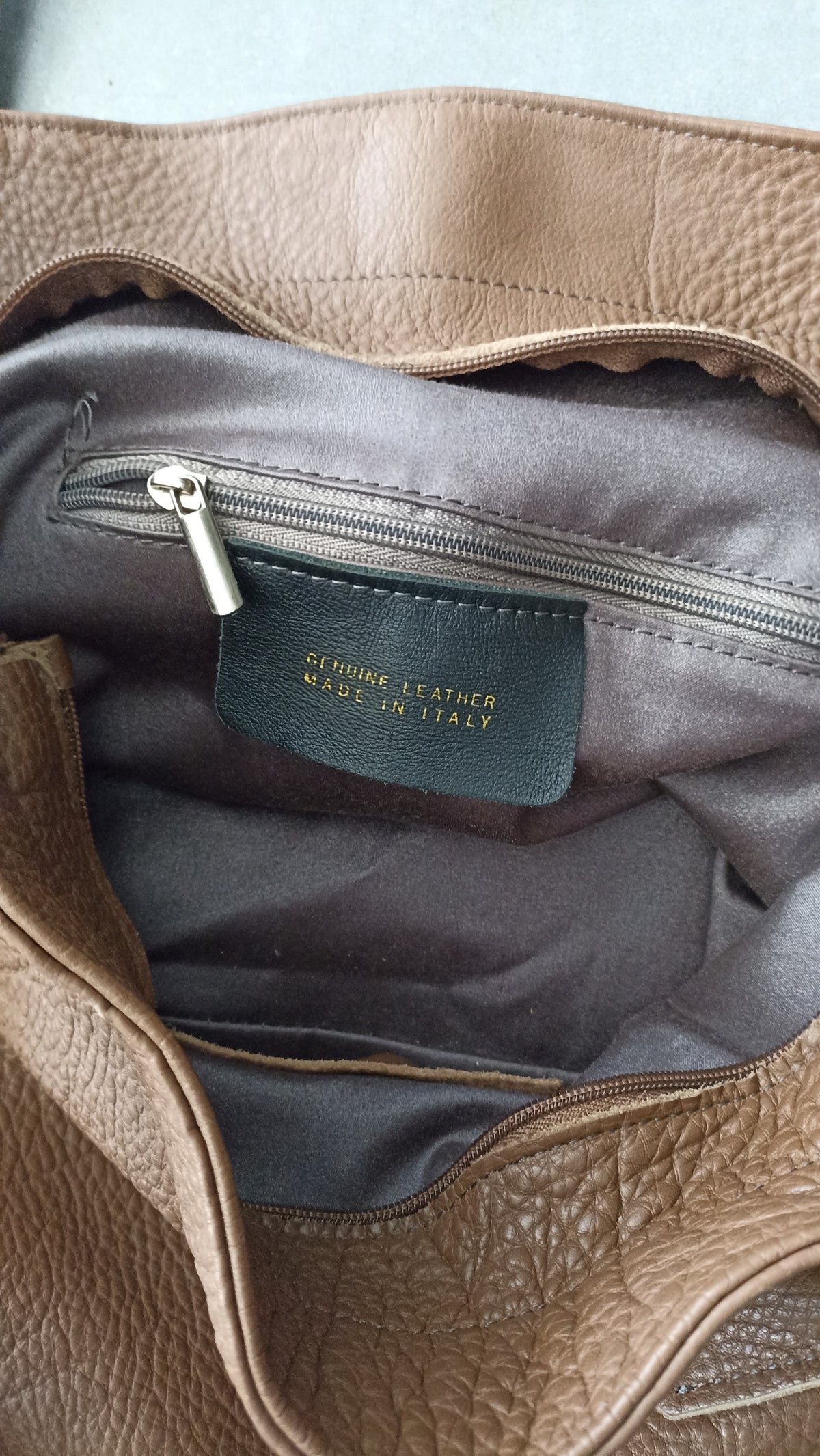 Italian Leather Bucket Bag — Soft Brown