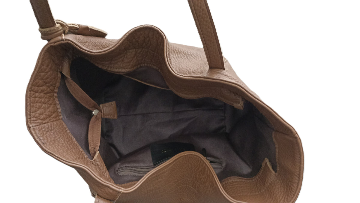 Italian Leather Bucket Bag — Soft Brown