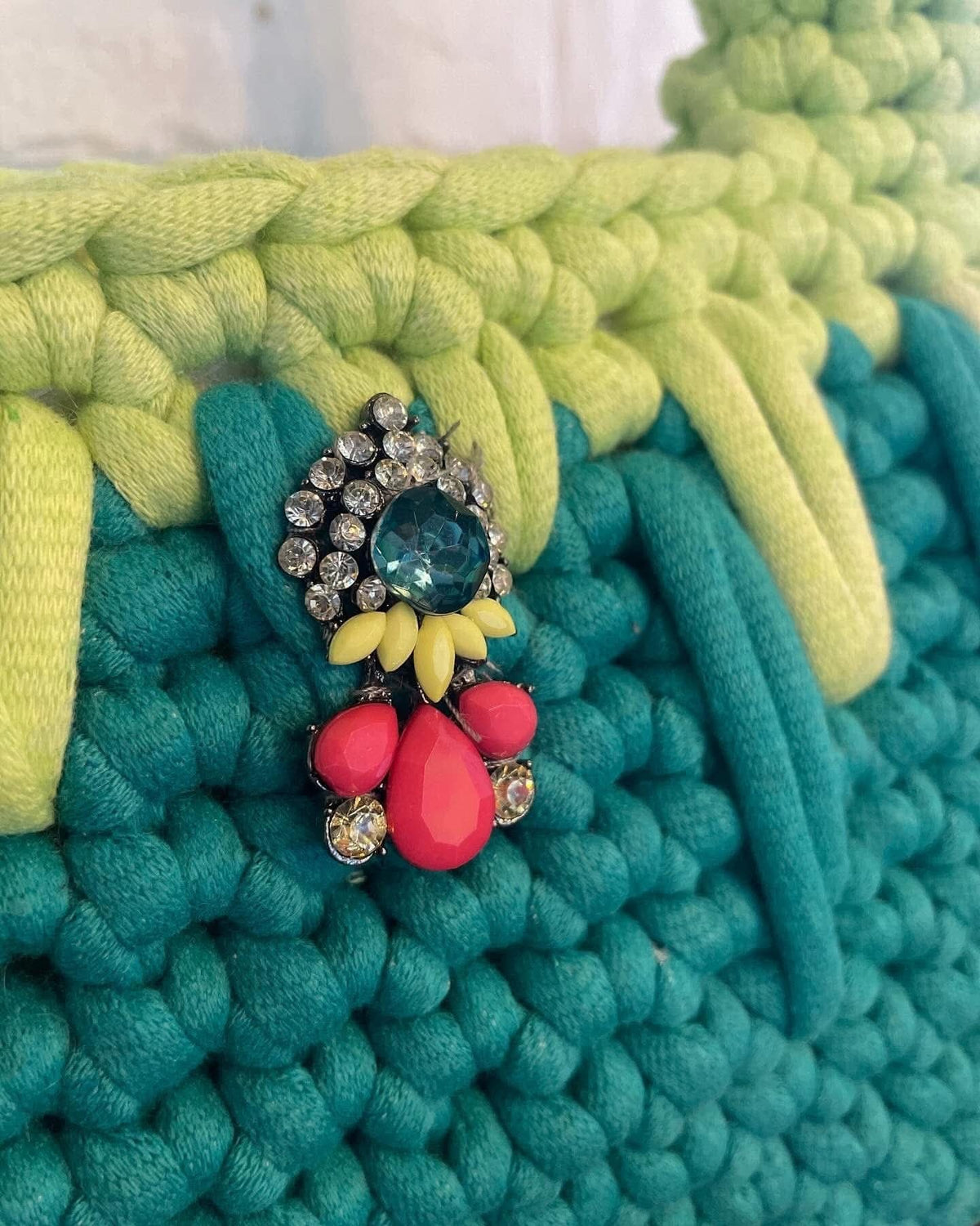 All The Greens Crochet Bag