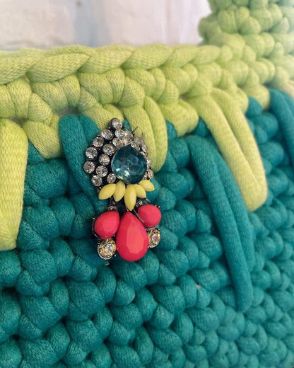 All The Greens Crochet Bag