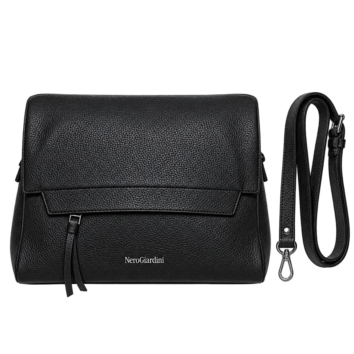 NeroGiardini Pebbled Leather Convertible Satchel