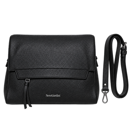 NeroGiardini Pebbled Leather Convertible Satchel