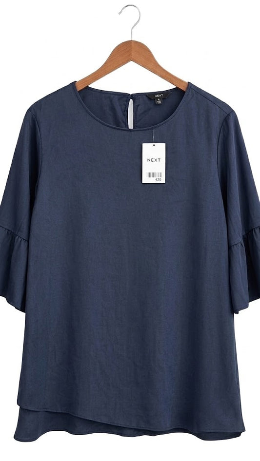 Next Navy Satin Top