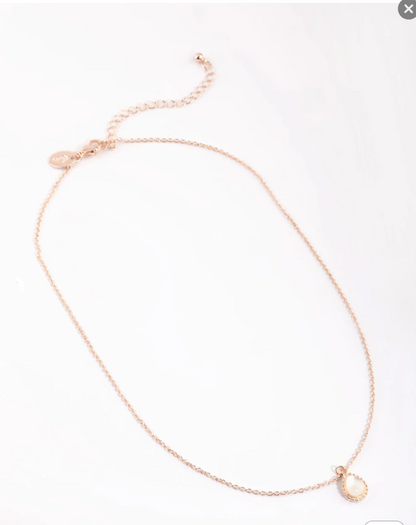 Rose Gold Teardrop Necklace