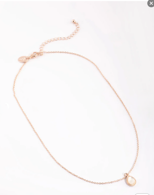 Rose Gold Teardrop Necklace