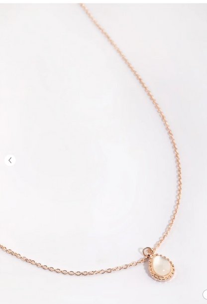 Rose Gold Teardrop Necklace
