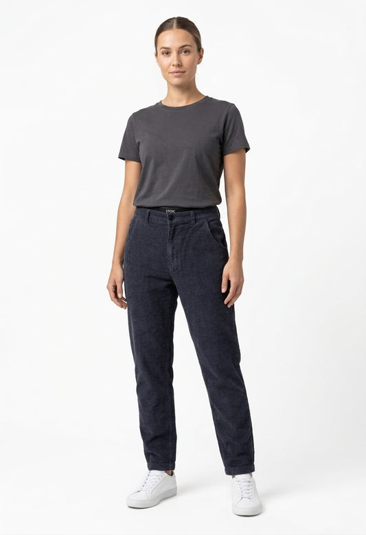 Stoic Hemp Corduroy Trousers in Blue Grey
