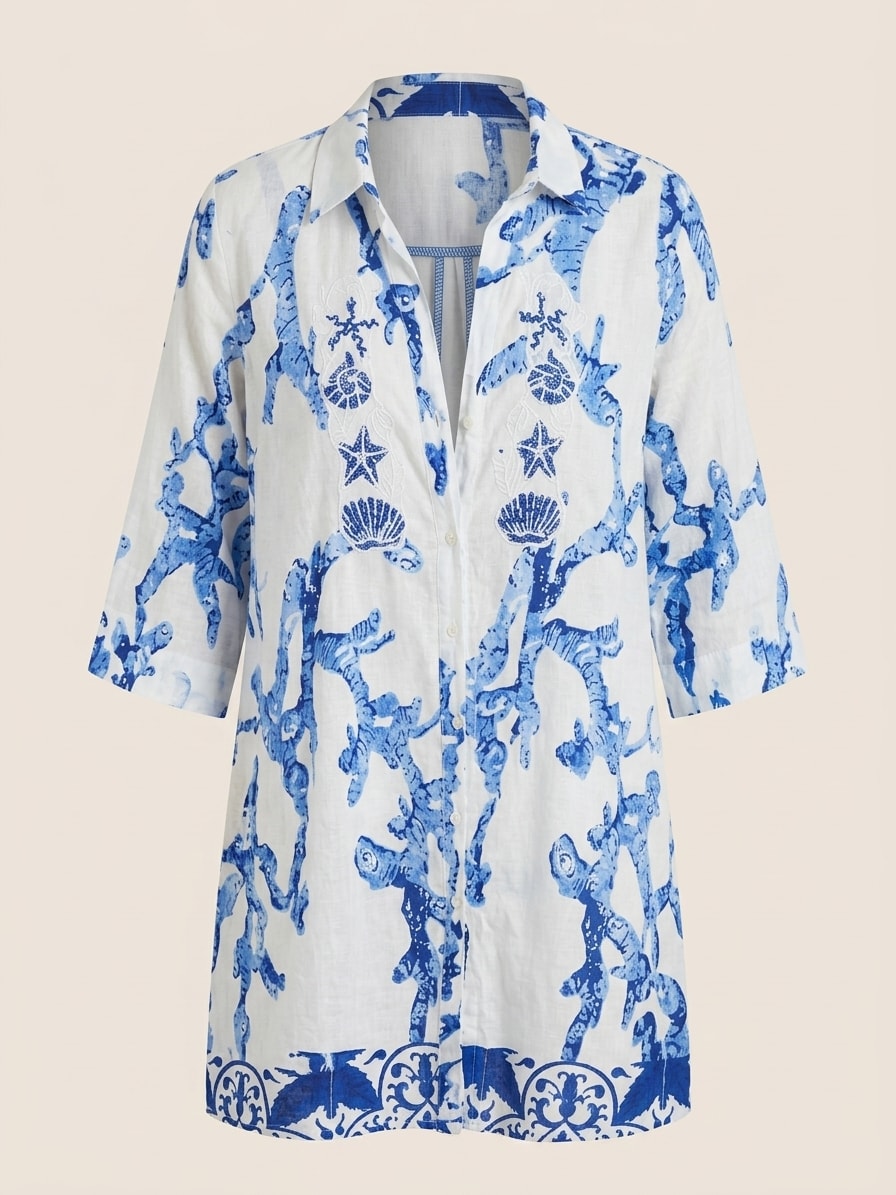 Verde Long Blouse / Beach Cover Up