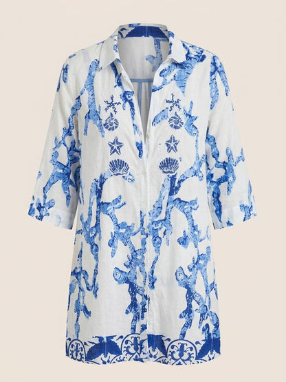 Verde Long Blouse / Beach Cover Up
