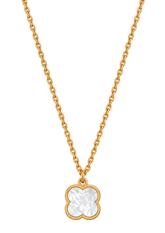 Gold Plated Shell Flower Necklace