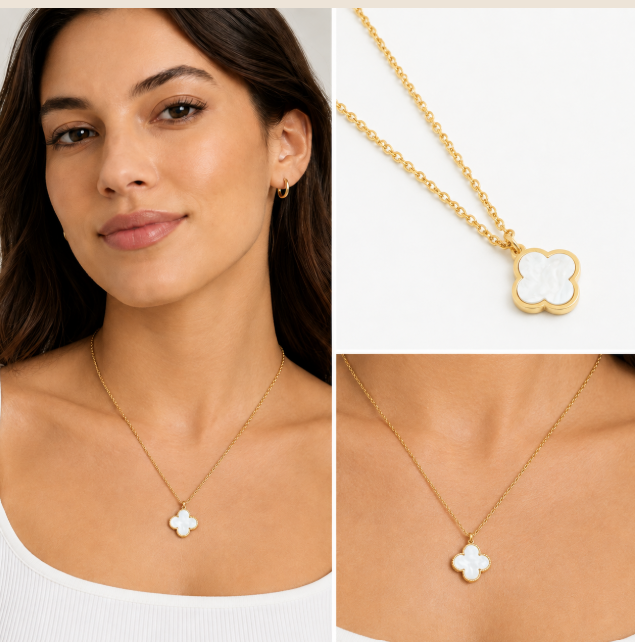 Gold Plated Shell Flower Necklace