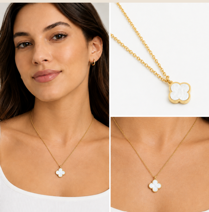 Gold Plated Shell Flower Necklace