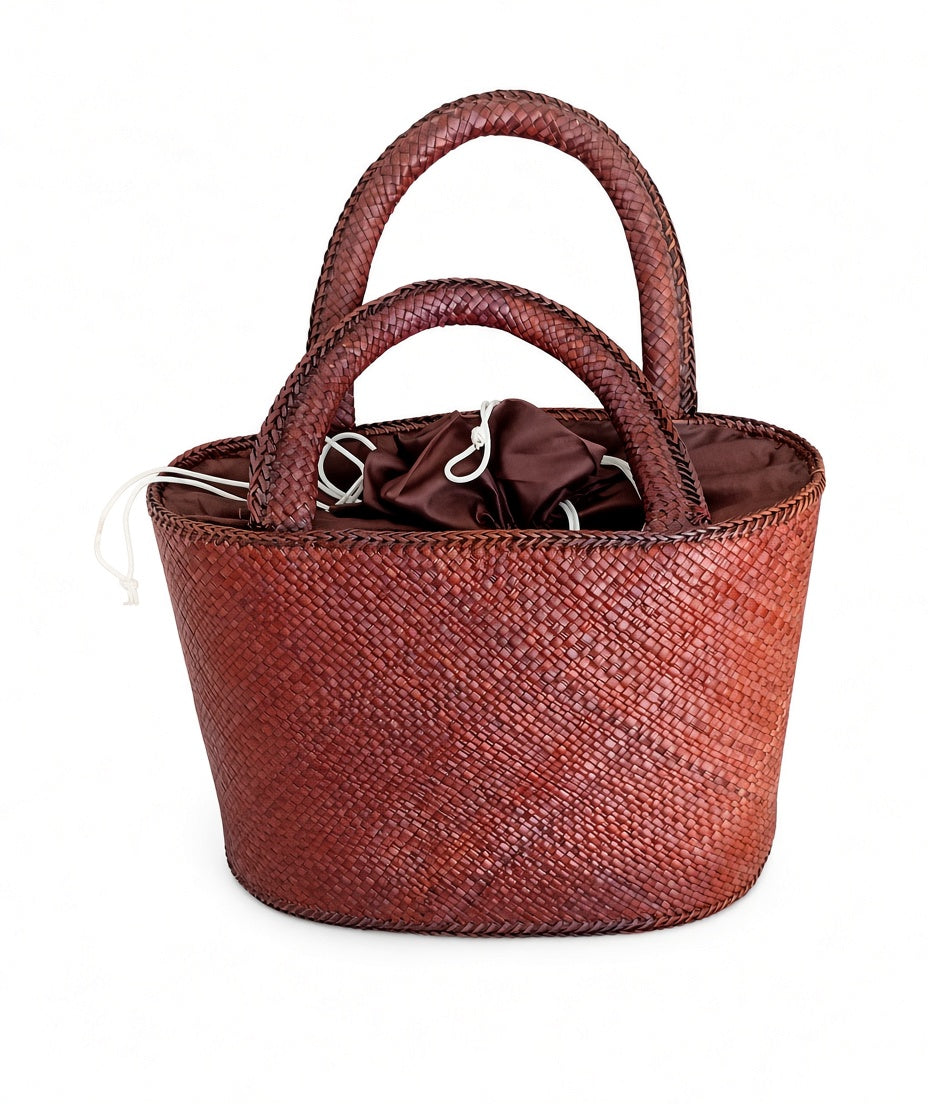 Raffia Bag with Drawstring top