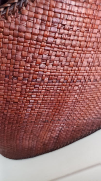Raffia Bag with Drawstring top