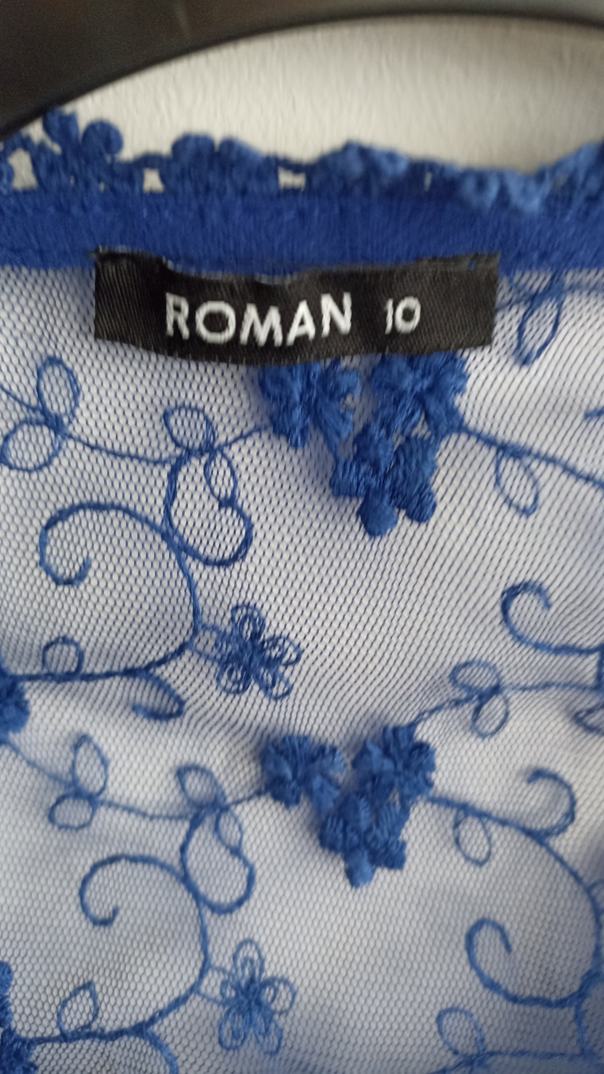 Blue lace sleeveless shirt